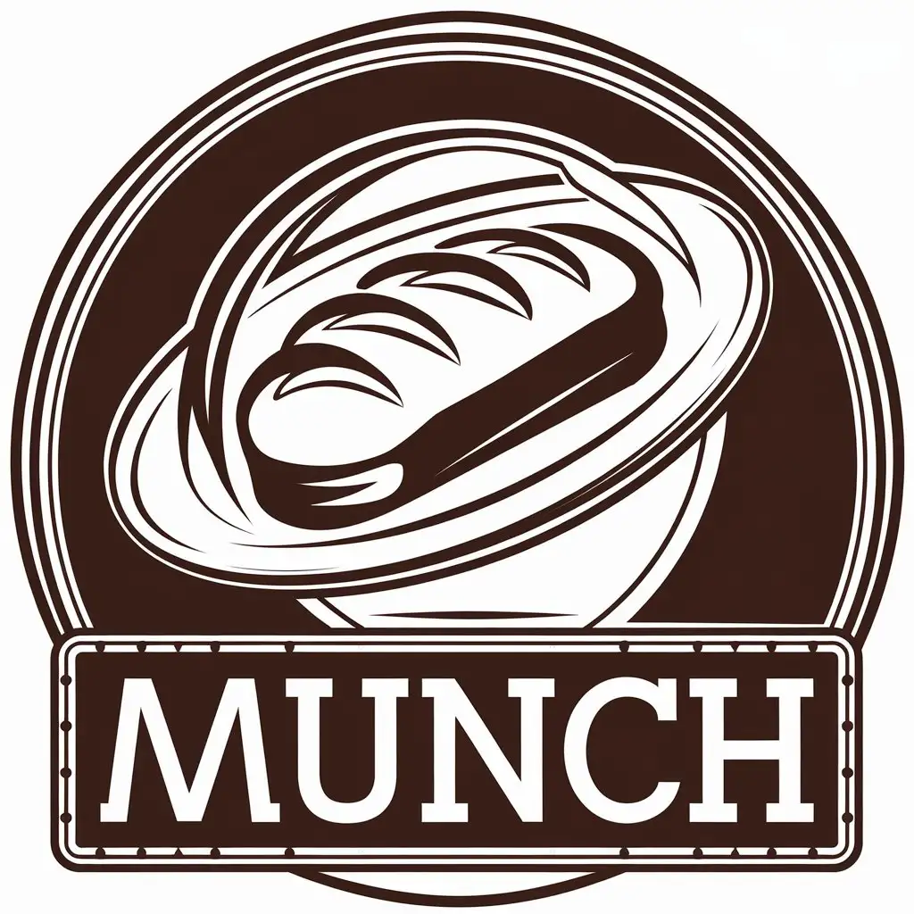 LOGO Design for MUNCH Glass Plate Symbol in Restaurant Industry