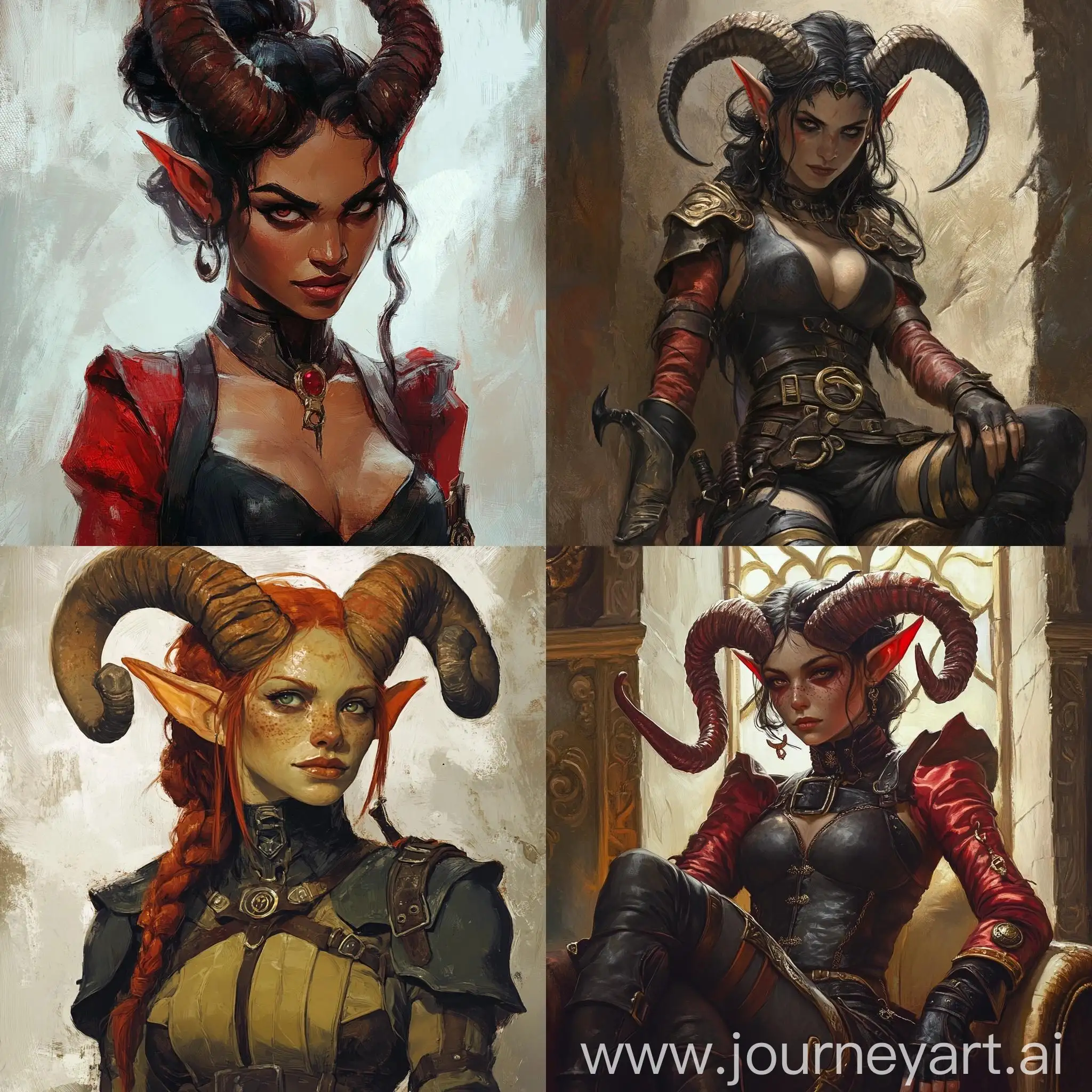 Tiefling-Girl-DD-Character-Portrait-with-Fiery-Background