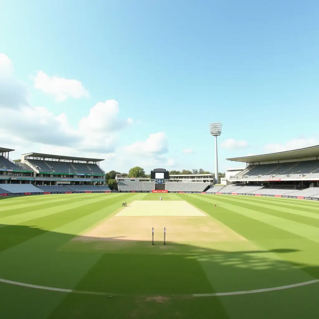 Background cricket ground after winning TEST BGT from Australia