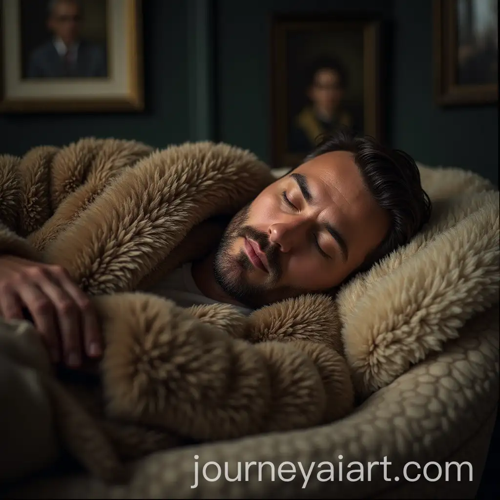 Man-Sleeping-in-Furs-in-a-CozyAI-Art-Prompt-Expansion-Setting
