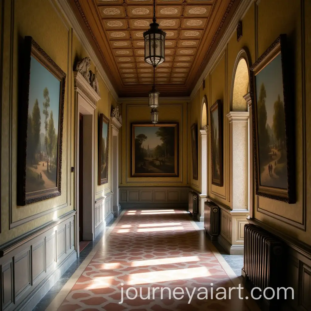 Historic-Hallway-with-Old-Paintings
