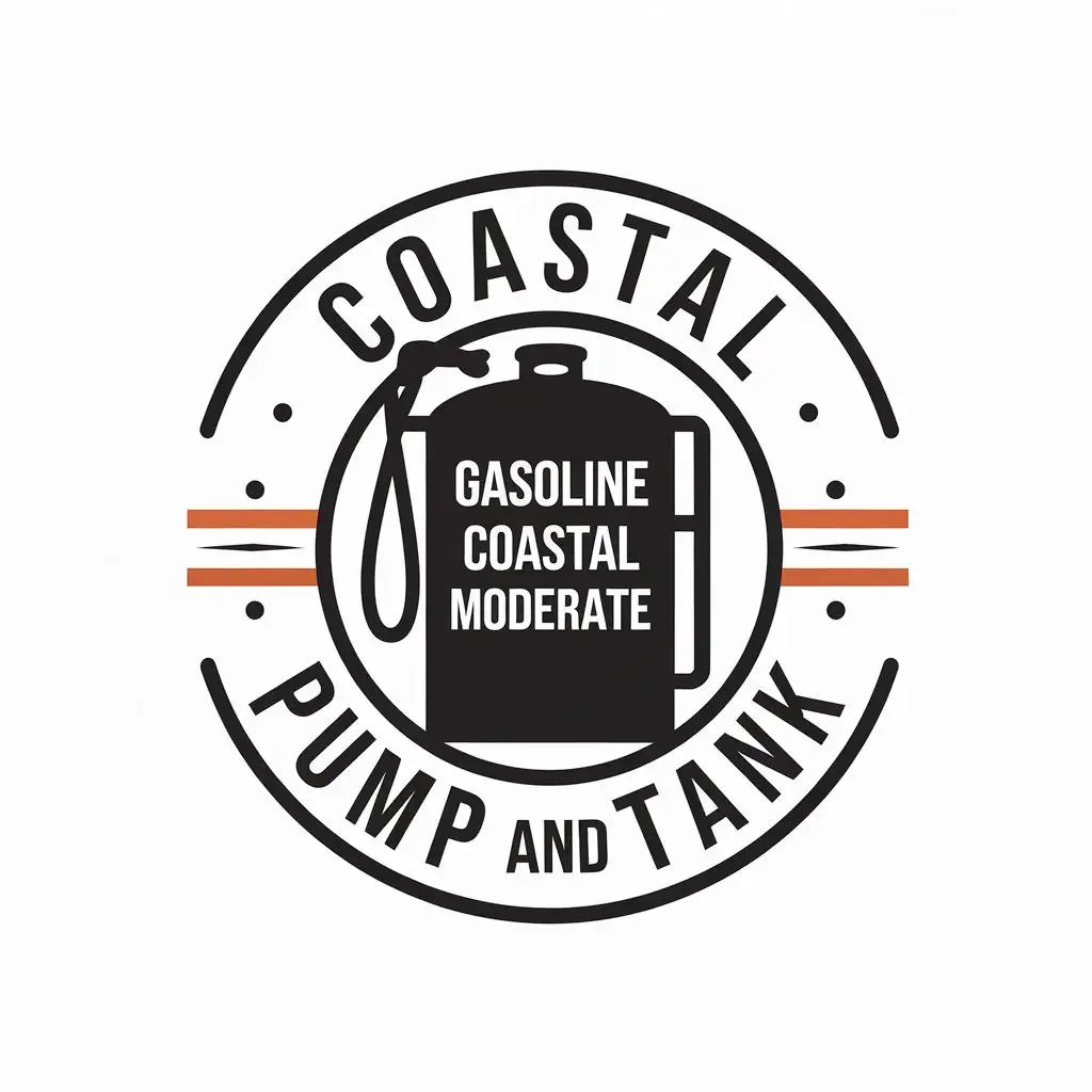 LOGO Design for Coastal Pump and Tank Vector Design with Gasoline Tank Symbol for Restaurant Industry