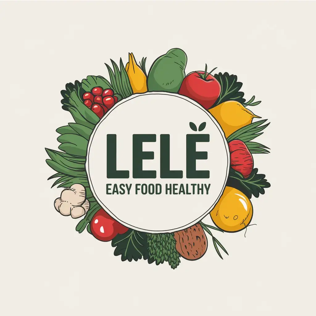 a vector logo design,with the text "LELE easy food healthy", main symbol:LELE,Moderate,be used in Sports Fitness industry,clear background