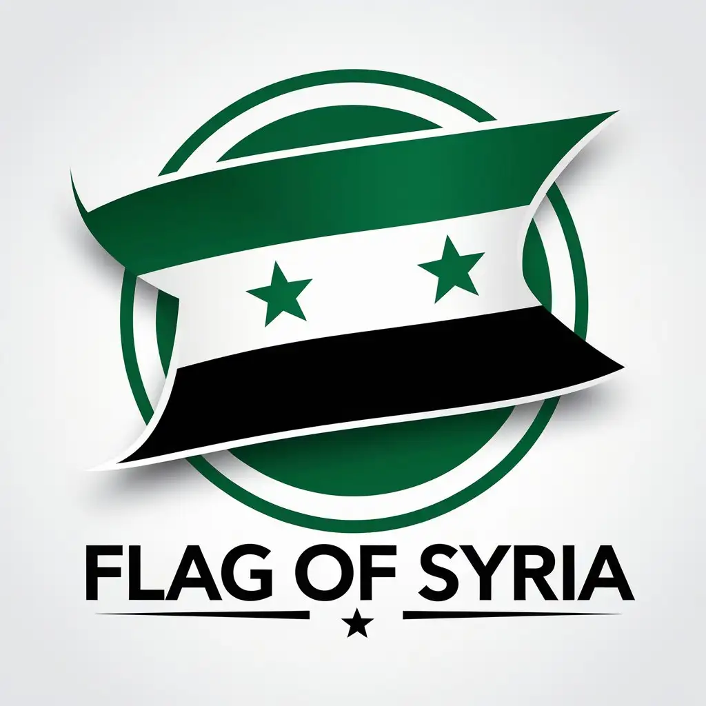 LOGO Design for FLAG OF SYRIA Green Flag with Clear Background and Bold Typography