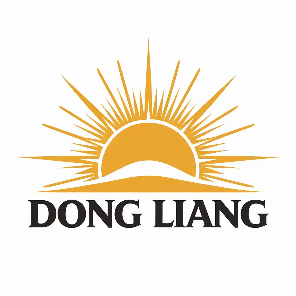 a vector logo design,with the text "DONG LIANG", main symbol:Sun, shining,Moderate,be used in Religious industry,clear background