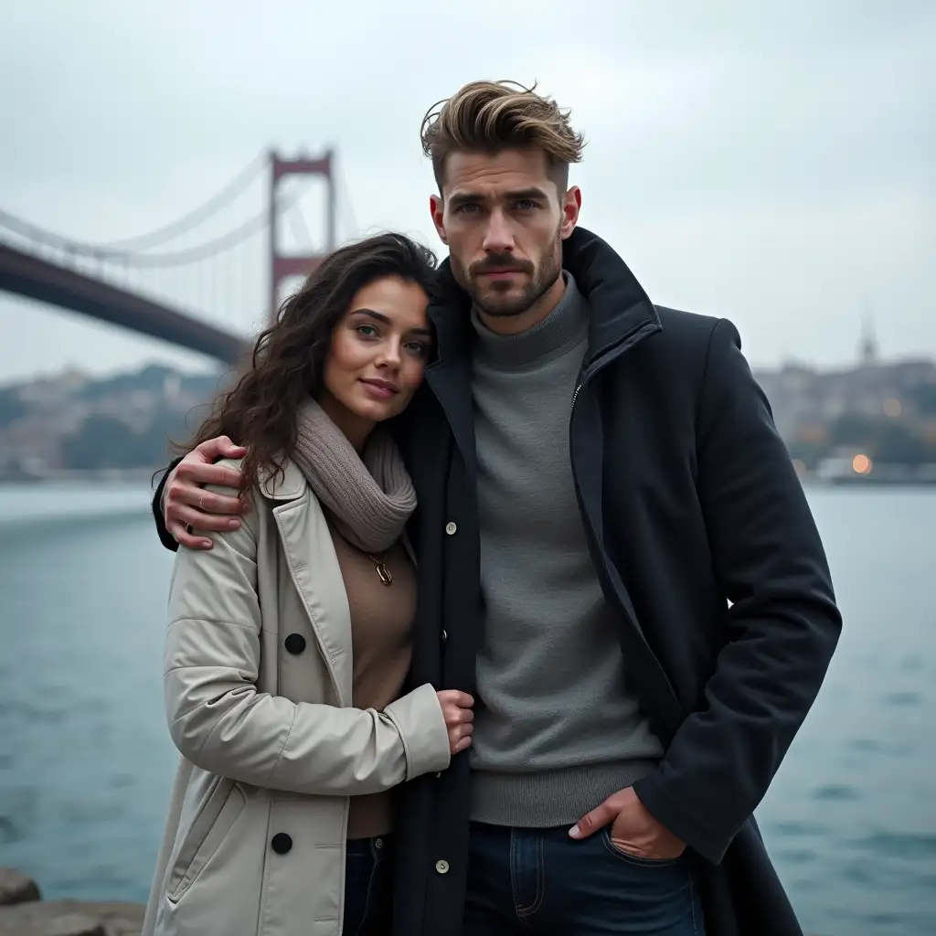 Romantic-Embrace-with-Bosphorus-Bridge-in-the-Background