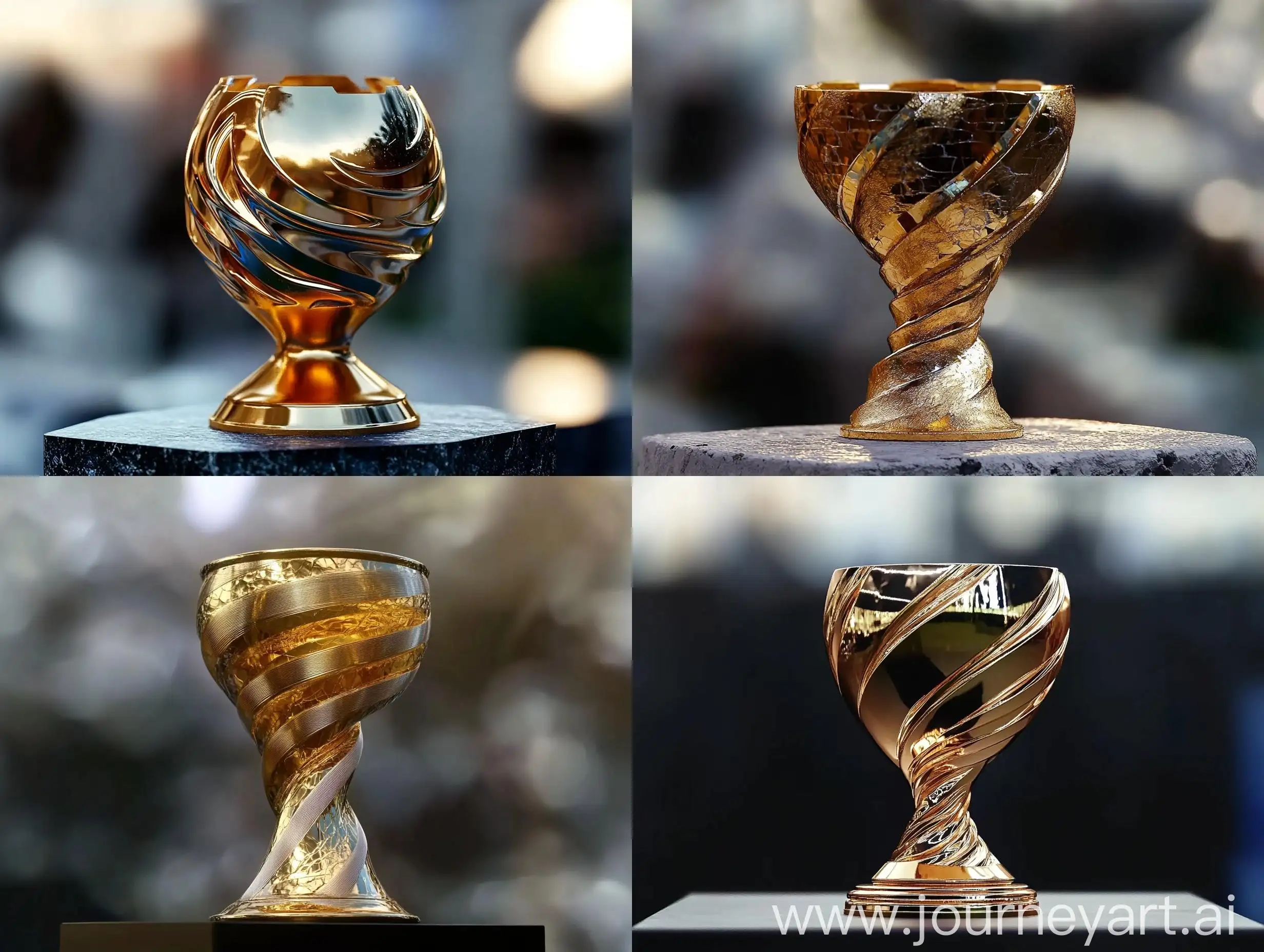 Geometric-Football-Cup-Sculpture-in-Precious-Metals