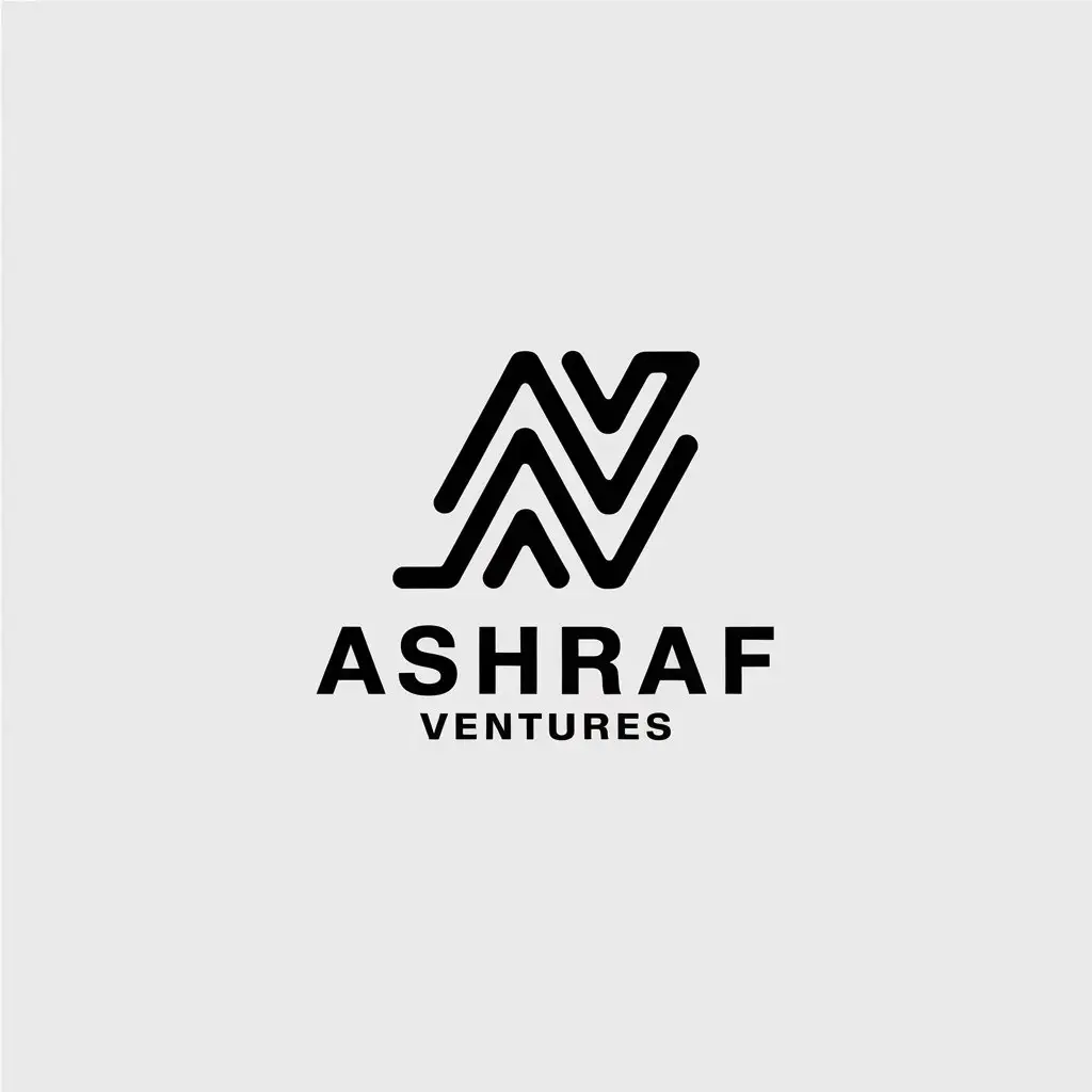 LOGO Design for Ashraf Ventures Minimalistic AV Symbol for Internet Industry