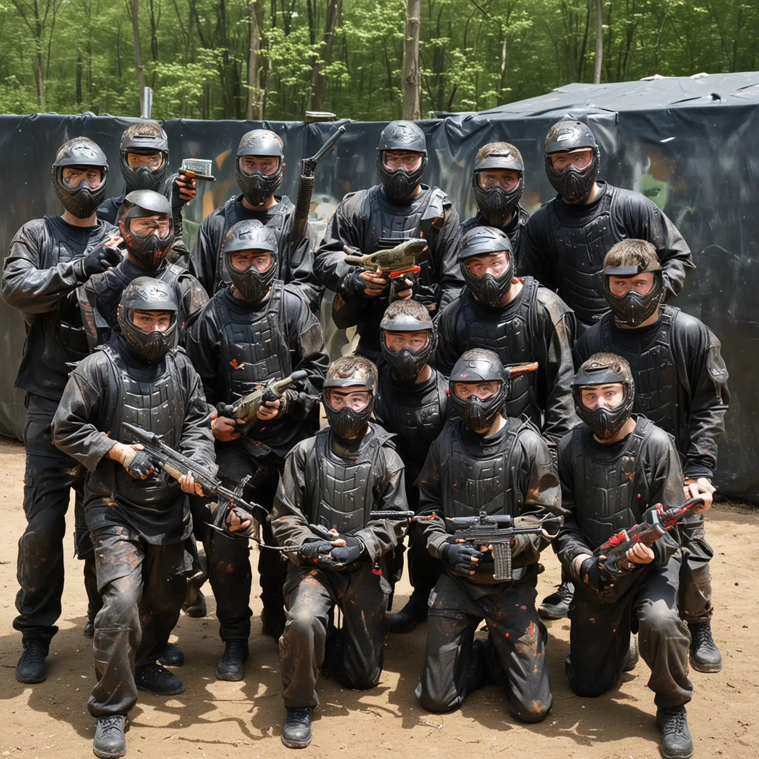 Colorful Paintball Warriors Birthday Party Celebration