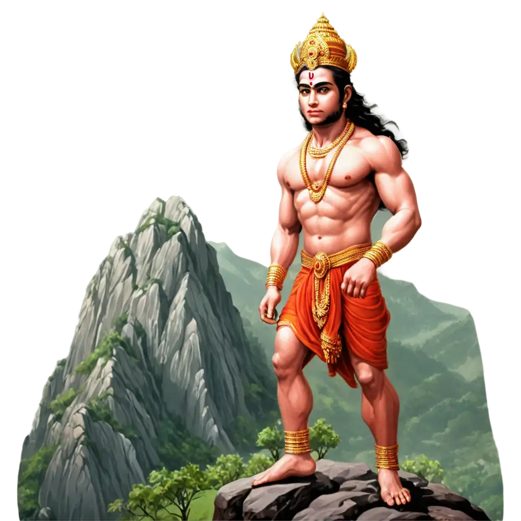 Hanuman-Ji-in-a-Mountain-PNG-Image-for-Spiritual-and-Visual-Design-Projects