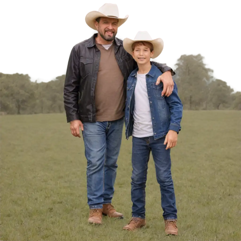 Father-and-Son-Cattle-Ranch-PNG-Image-Heartwarming-Family-Bonding-in-HighQuality-Format