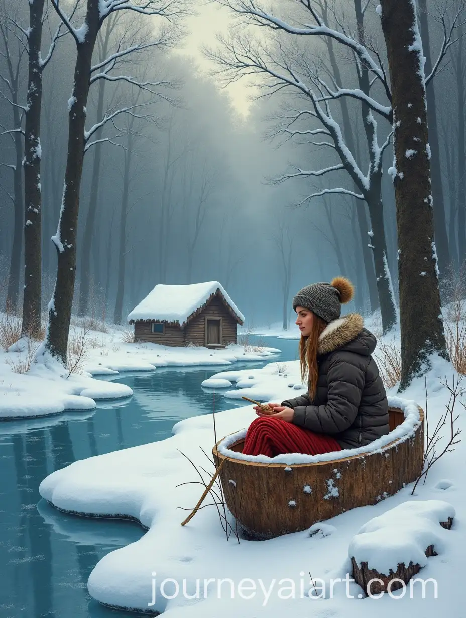 Winter-Goddess-Living-in-a-Snowy-Forest-Hut-Spinning-Yarn-and-Forging-Ice-Bridges