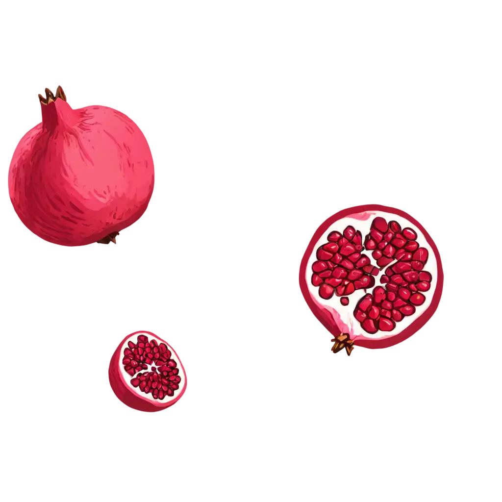 HighQuality-PNG-Image-of-Pomegranate-Whole-and-Sliced-Vector-Graphic-Design