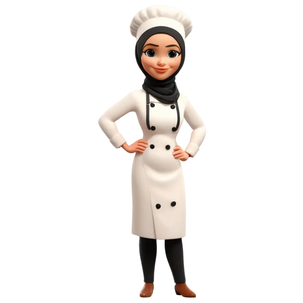 Hijab-Chef-Woman-Cartoon-PNG-Creative-Image-for-Culinary-Blogs-and-Recipe-Websites