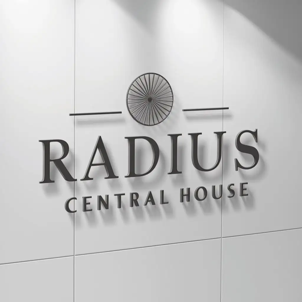 a logo design,with the text "Radius Central House", main symbol:hotel,Moderate,be used in Real Estate industry,clear background