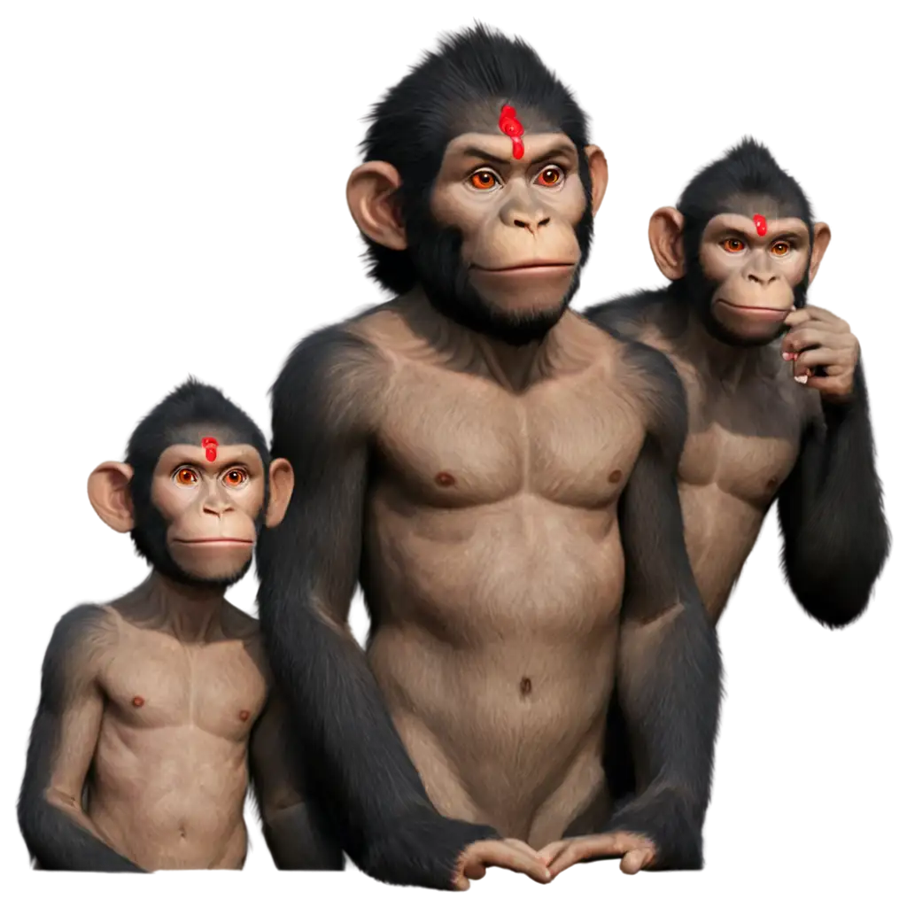 3D-PNG-of-Playful-Hanuman-and-Monkeys-Vibrant-and-HighQuality-Digital-Artwork