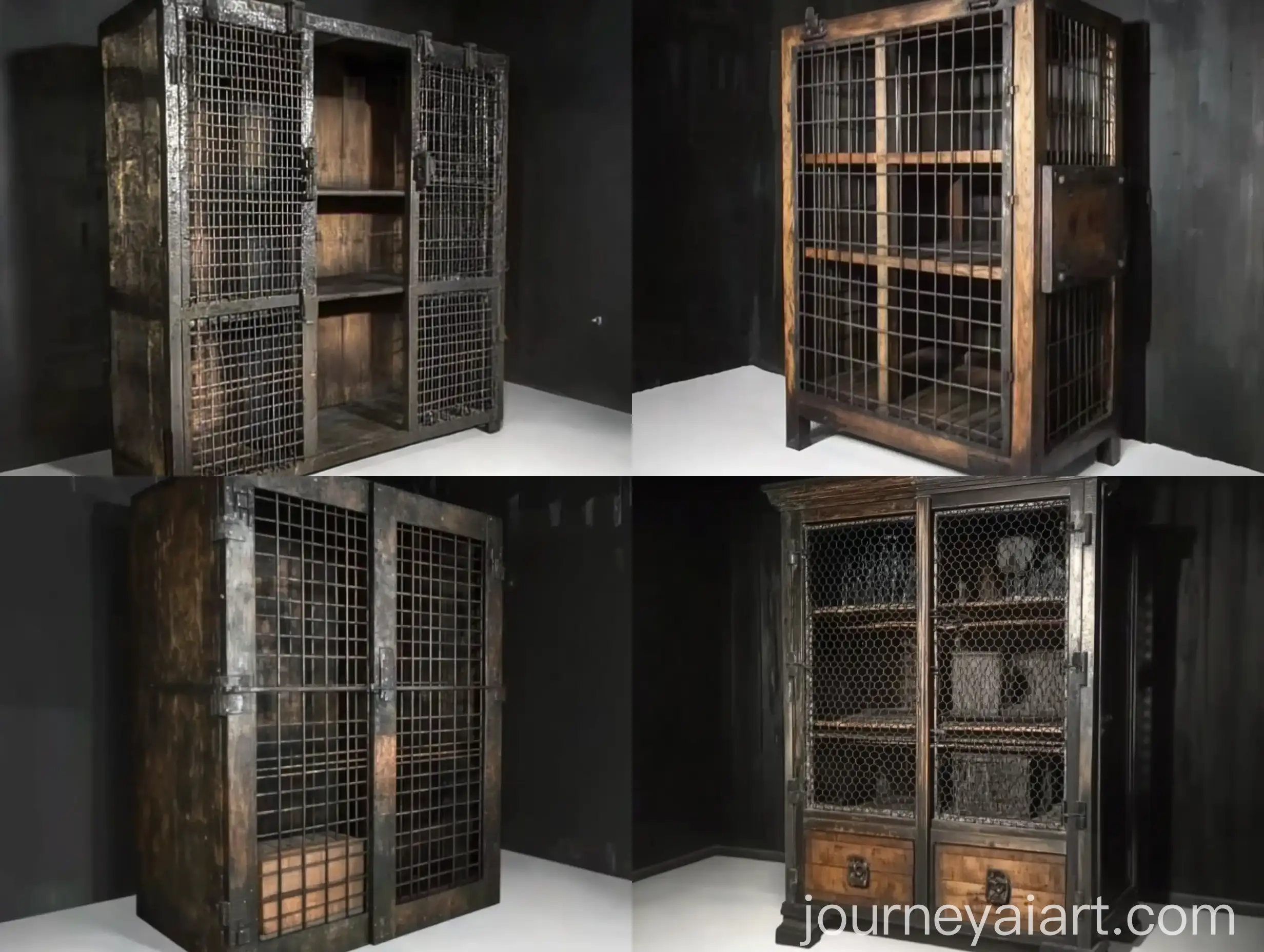 Iron-Grid-Cabinet-with-Decorative-Vines-and-Flowers