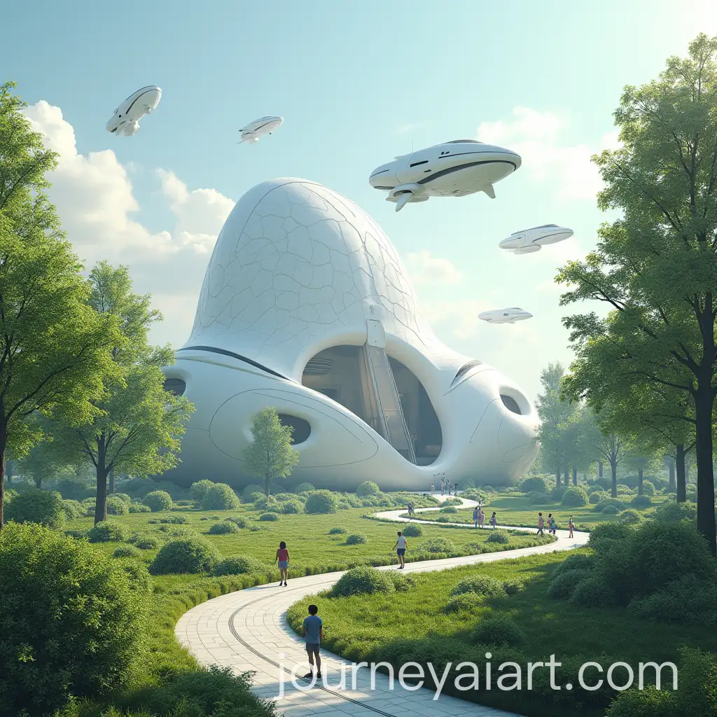 Futuristic-City-of-Poltava-with-Flying-Machines-and-Robots-in-a-Sunny-Landscape
