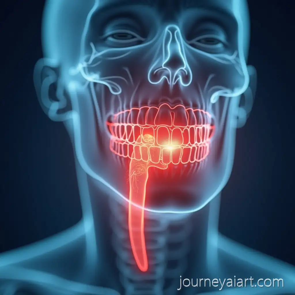 Surgical-Extraction-of-Wisdom-Tooth-with-Jaw-Pain-Illustration
