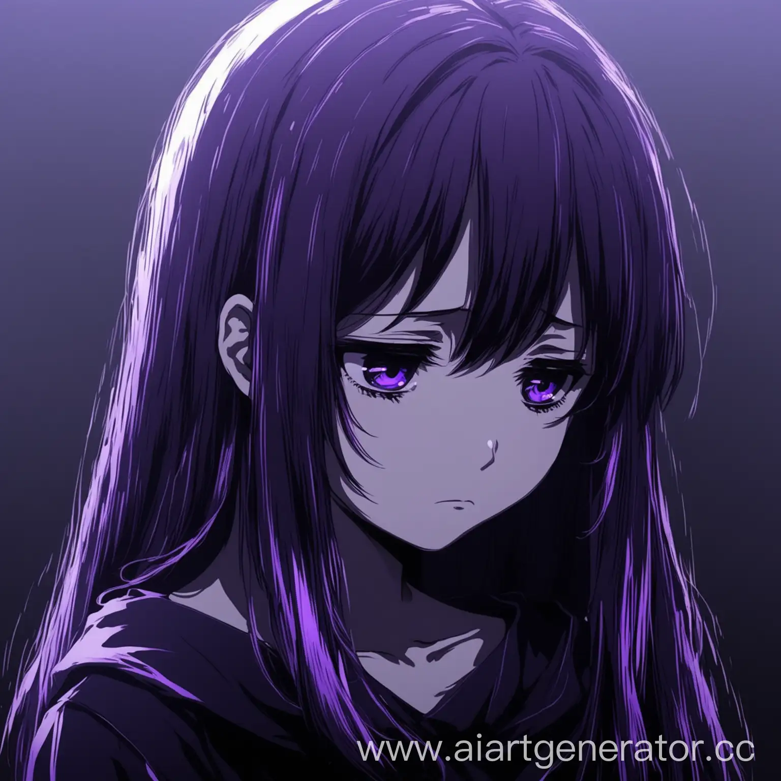 Sad-Anime-Girl-in-Purple-and-Black-Colors