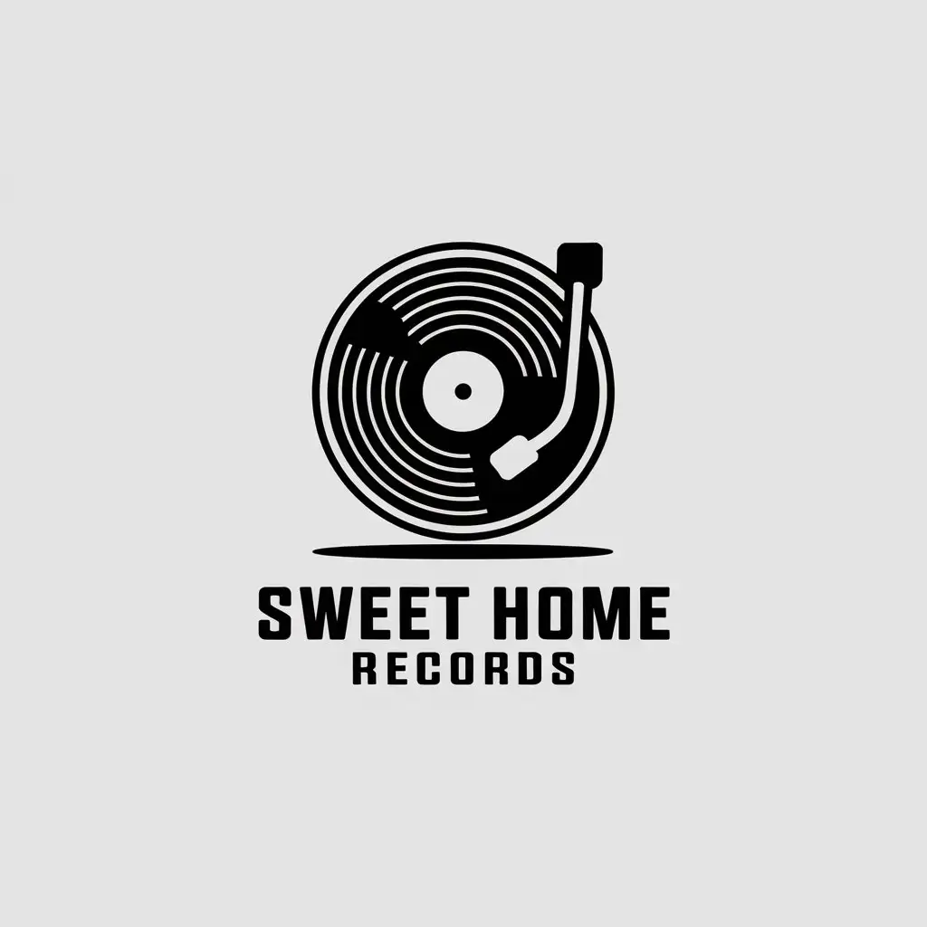 LOGO Design for Sweet Home Records Minimalistic Vinyl Theme for Real Estate Industry