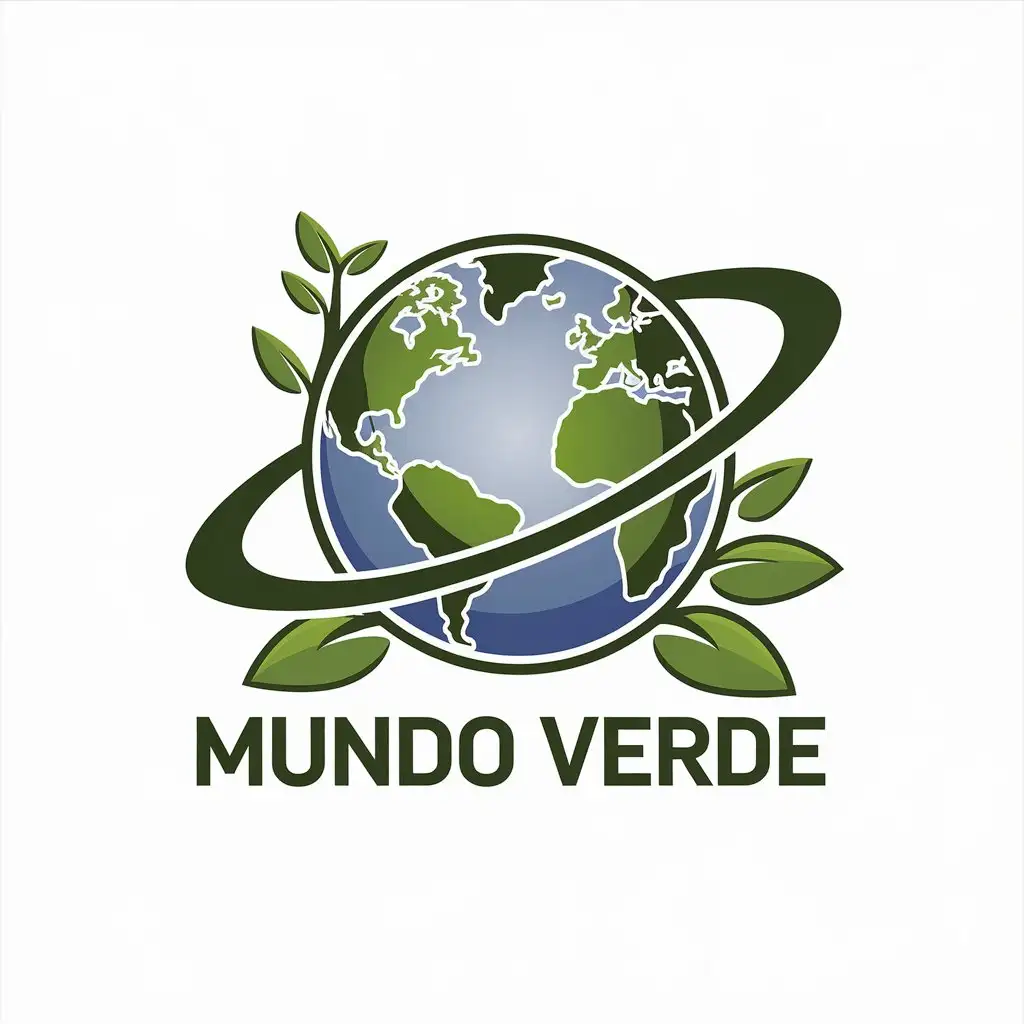 LOGO Design for Mundo Verde Green Planet and Plants with Modern Clean Style