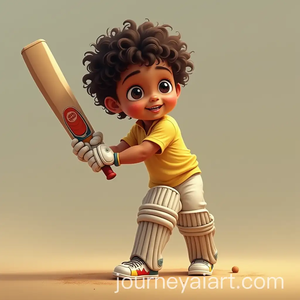 Indian-Toddler-Playing-Cricket-as-a-Batsman