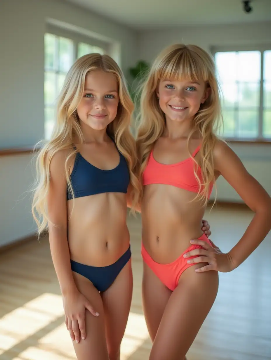 Cute-Preteen-Girls-Dancing-in-Swimwear-at-Dance-Studio