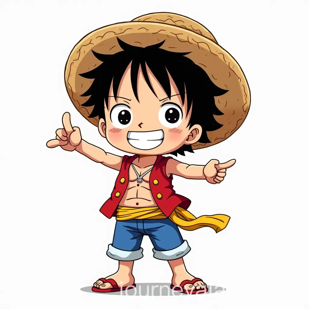 Chibi-Luffy-from-One-Piece-in-Vector-Style-PNG-Image