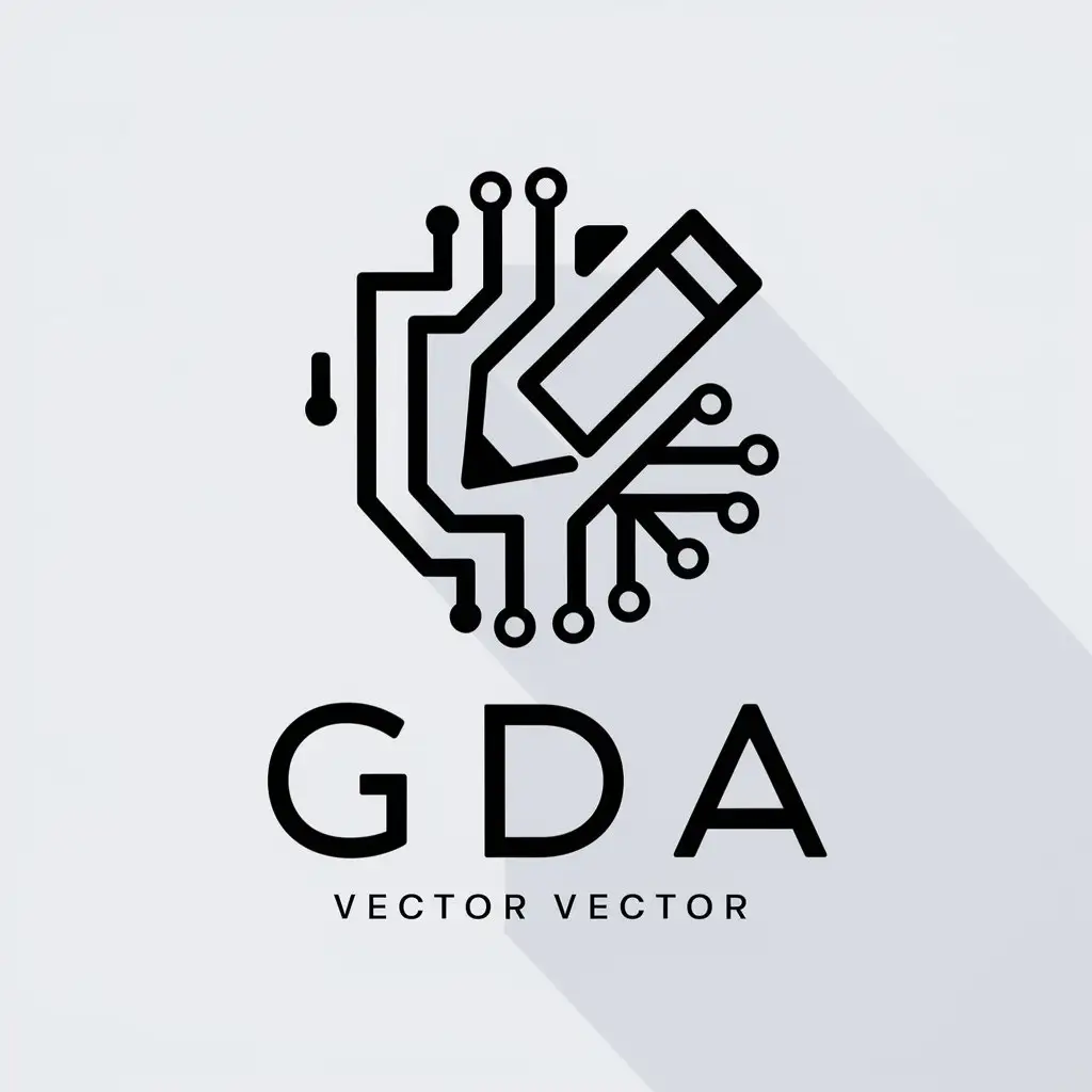 LOGO Design for GDA VectorBased Graphic Design for Technology Industry with Clear Background