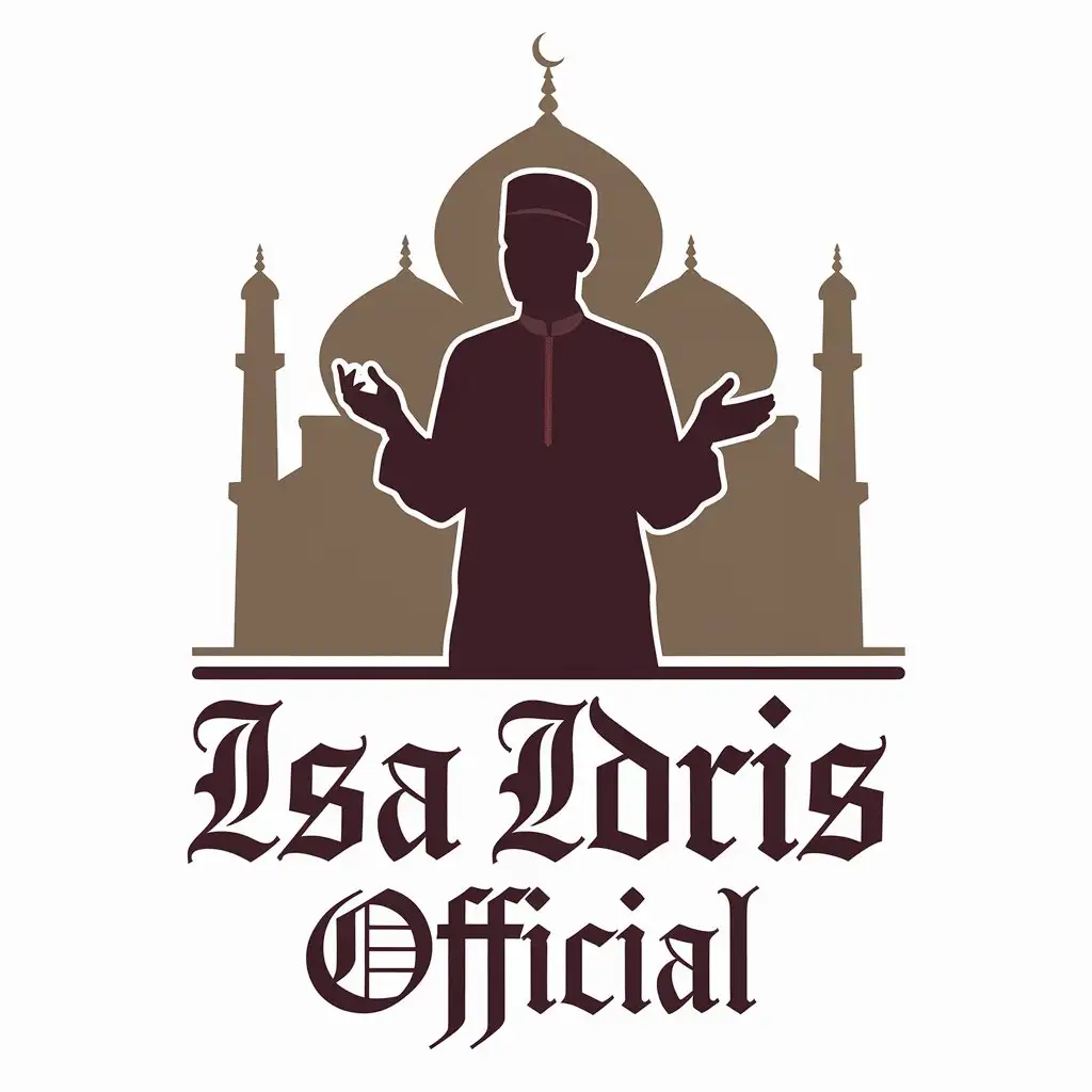 Silhouette of Storyteller in Front of Mosque with Isa Idris Official Text