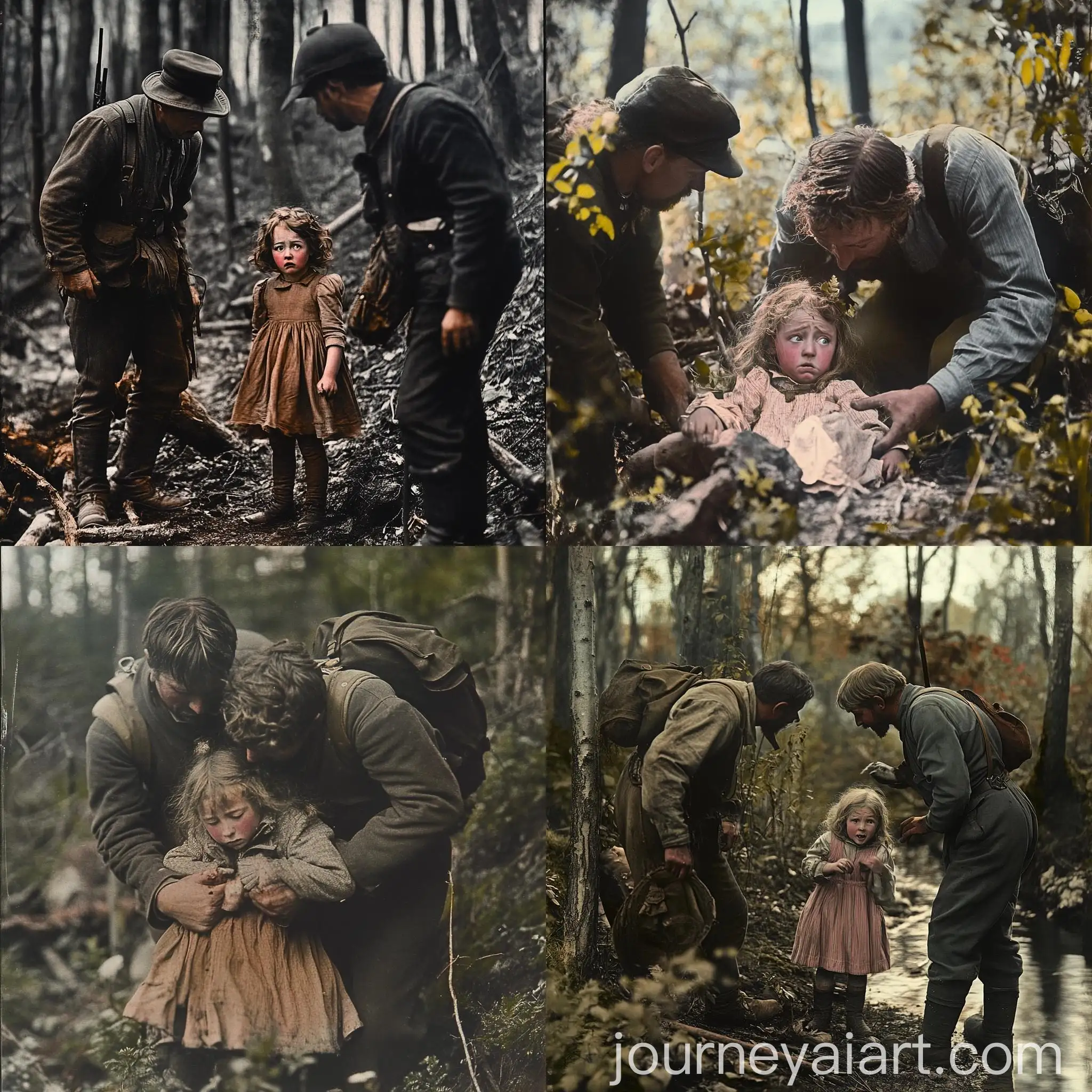 Rescue-of-Lost-Girl-by-Tough-Hunters-in-a-Forest