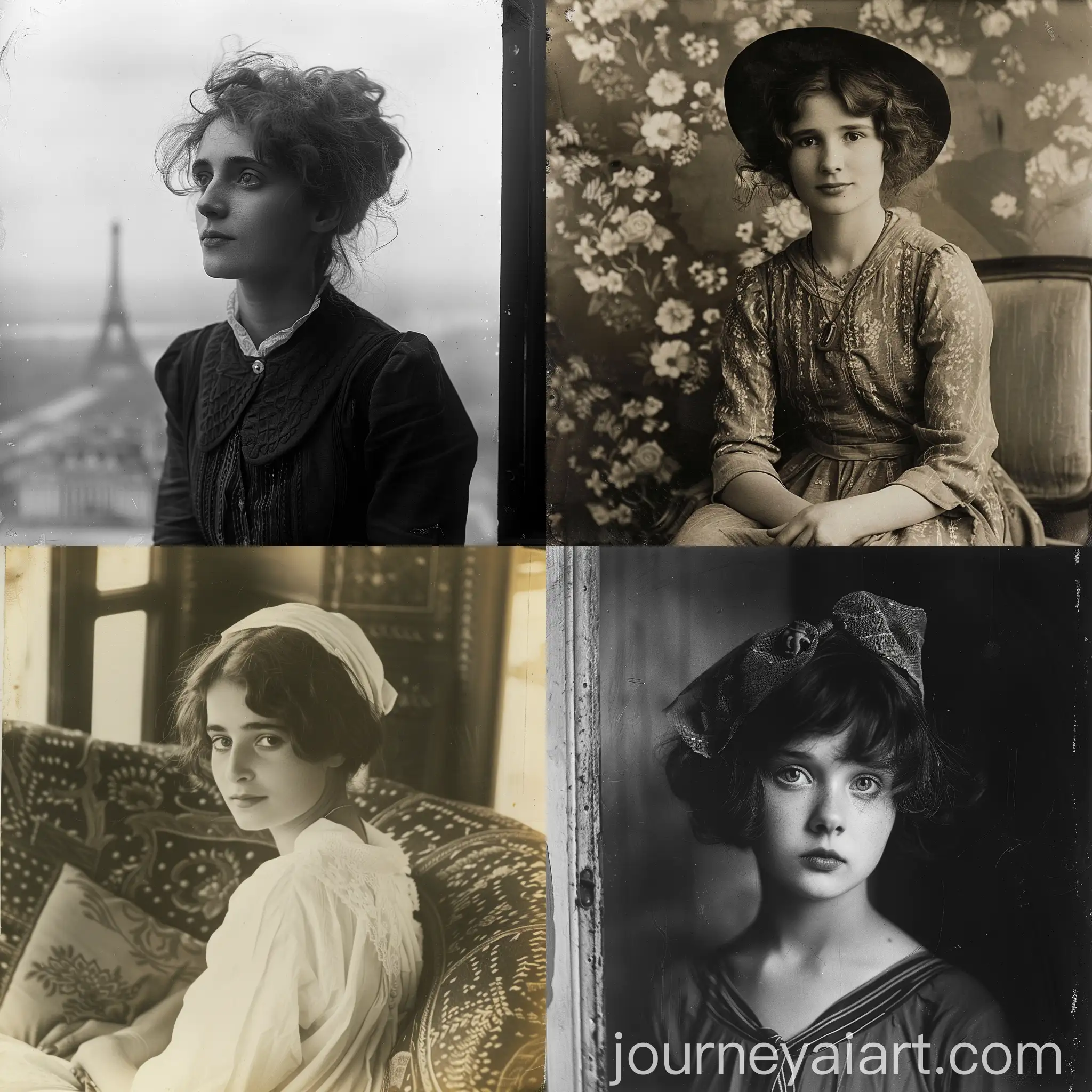 Portrait-of-a-Young-French-Lady-in-1917-Photograph