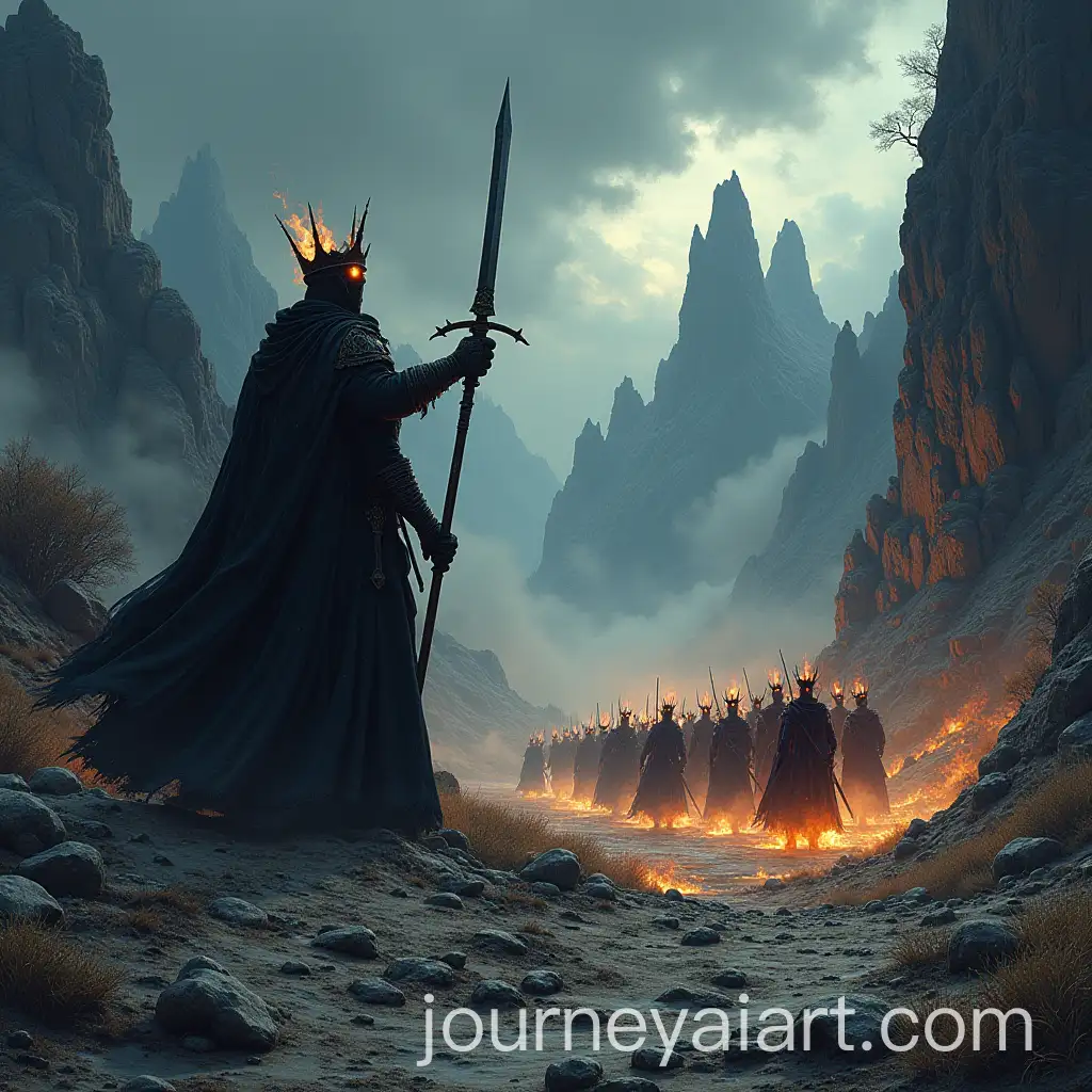 Prince-of-Darkness-Leading-Legion-in-Foggy-Mountain-Landscape