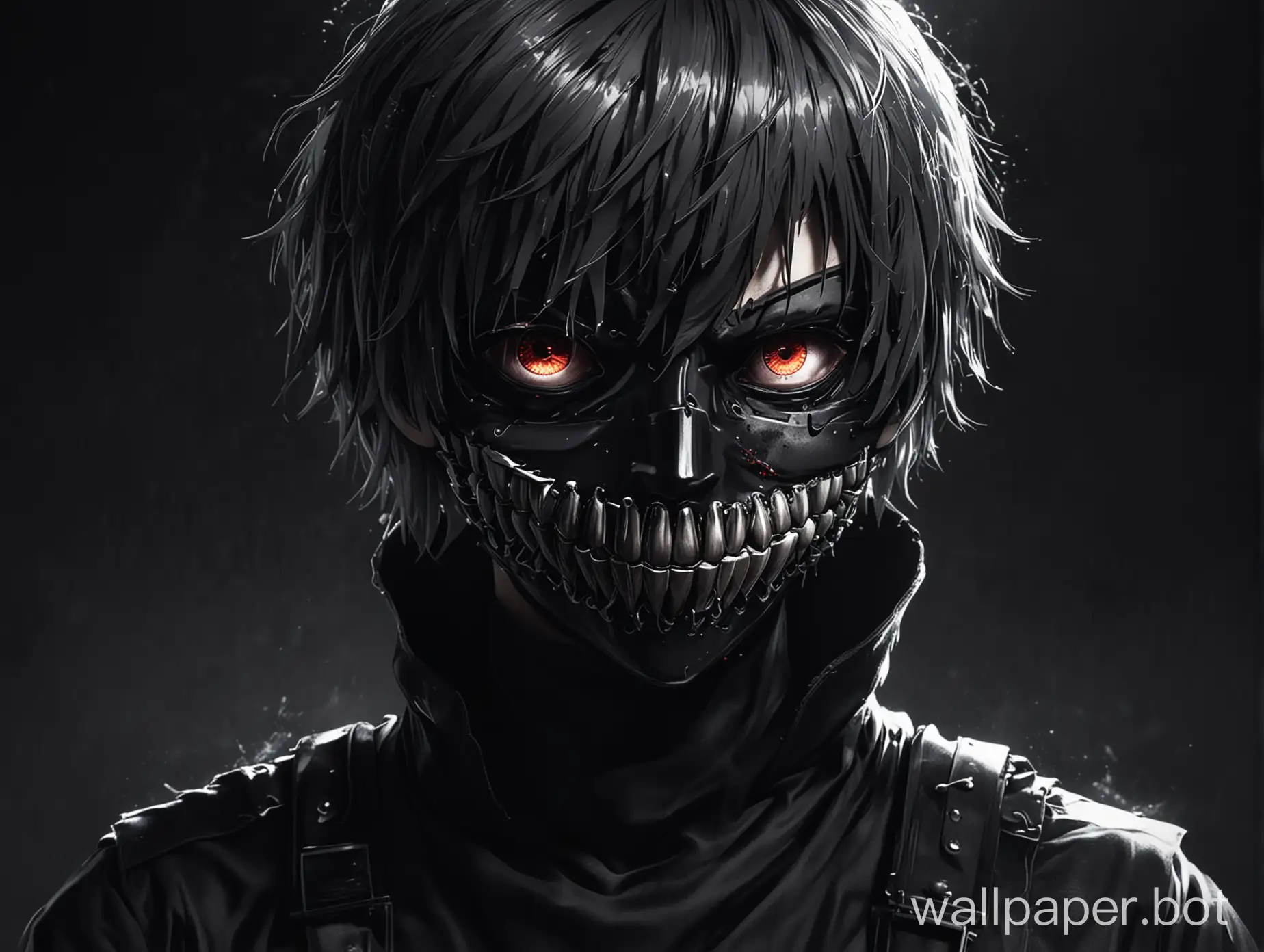 Tokyo-Ghoul-Kaneki-Black-Mask-and-Red-Eye-Art-Design