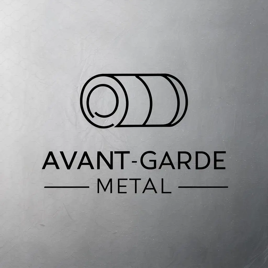 a vector logo design,with the text "Avant-garde Metal", main symbol:Rolled steel,Minimalistic,be used in Painting, galvanizing, selling metal industry,clear background