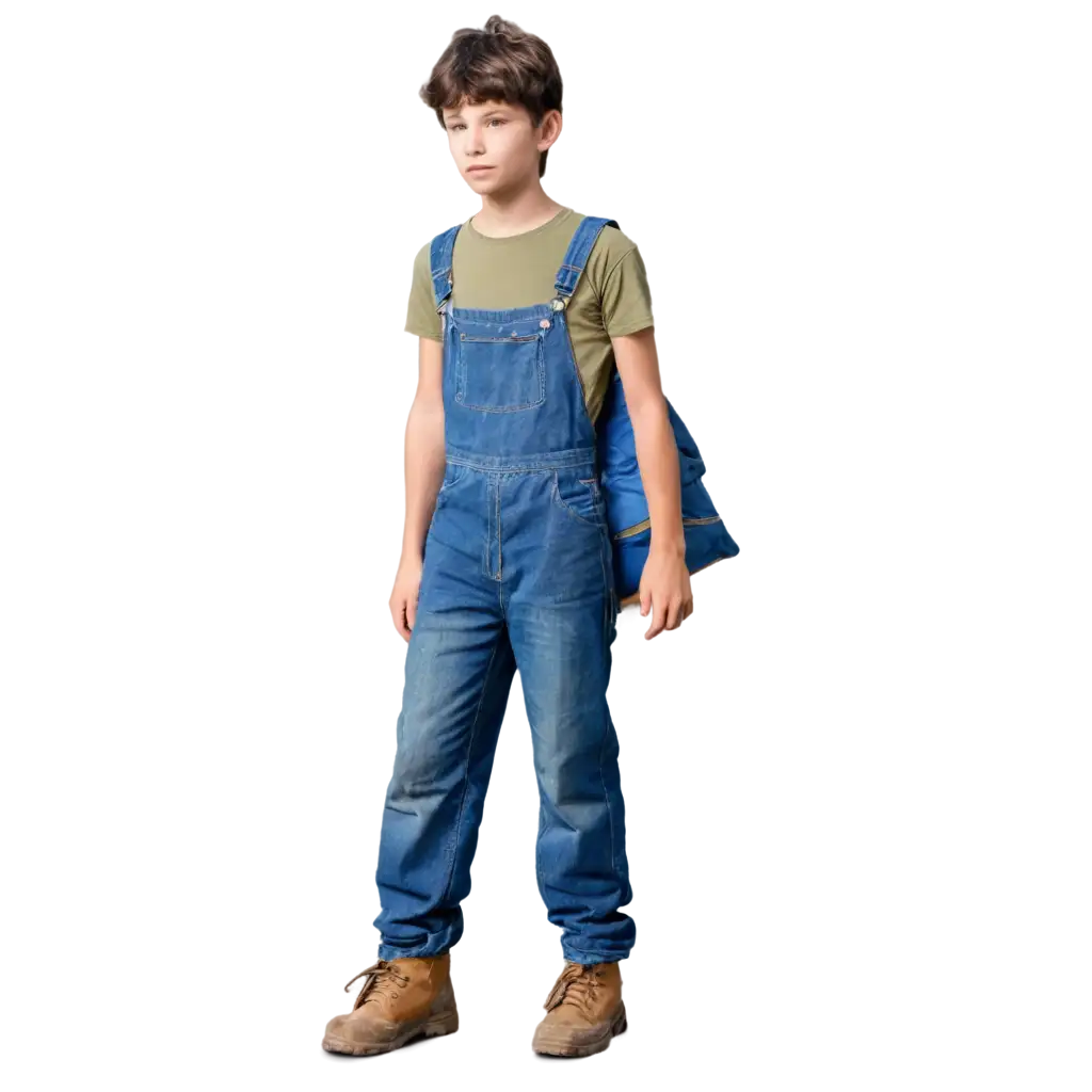 HighQuality-PNG-Image-of-a-12YearOld-Farmer-in-Dirty-Overalls-Walking