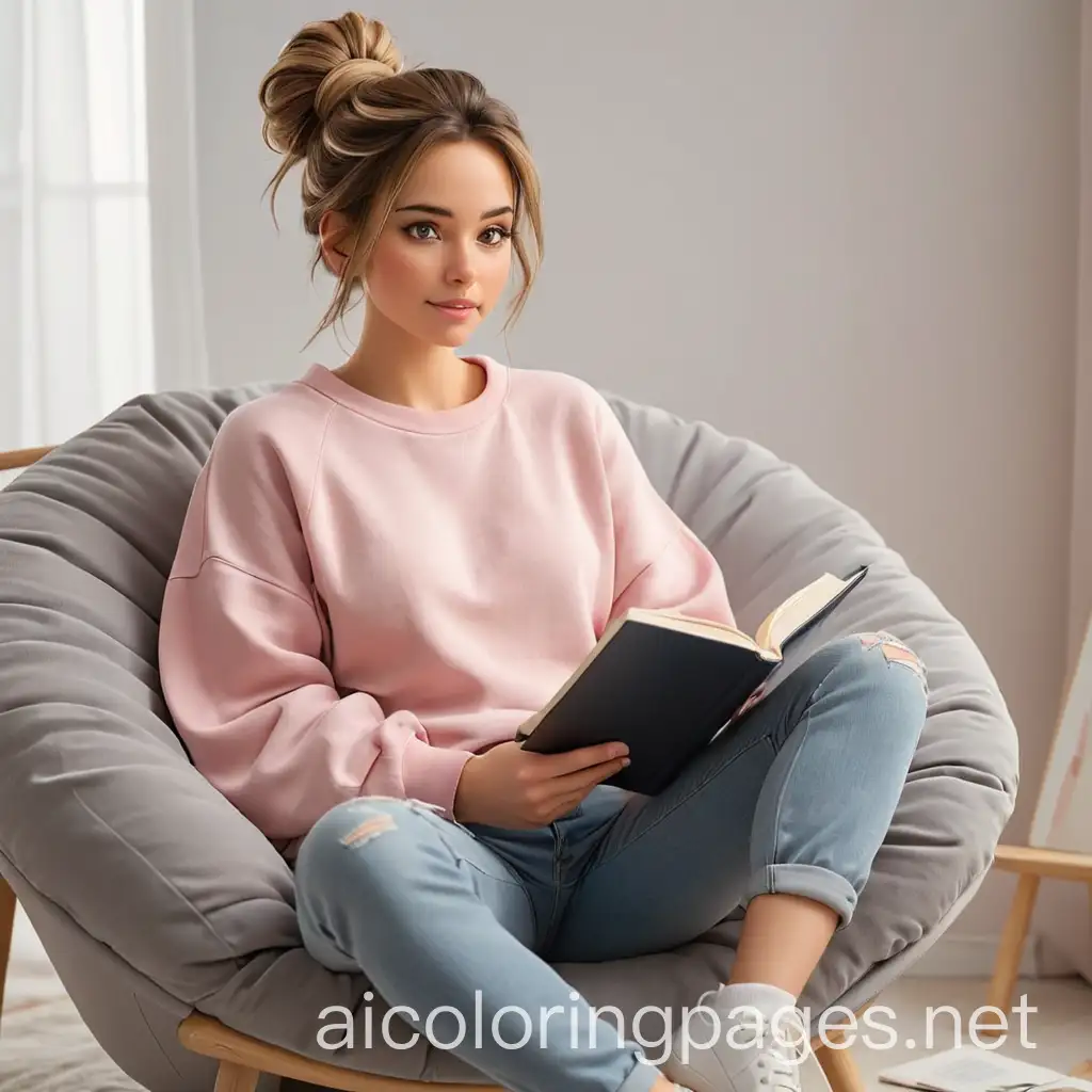 Woman-Lounging-with-a-Journal-in-a-Cozy-Setting