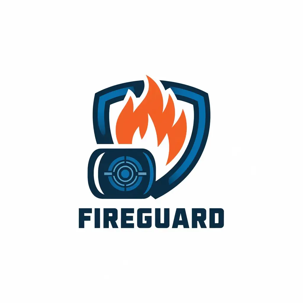 LOGO Design For FireGuard Modern Fire and Smoke Detector with Safety Symbolism