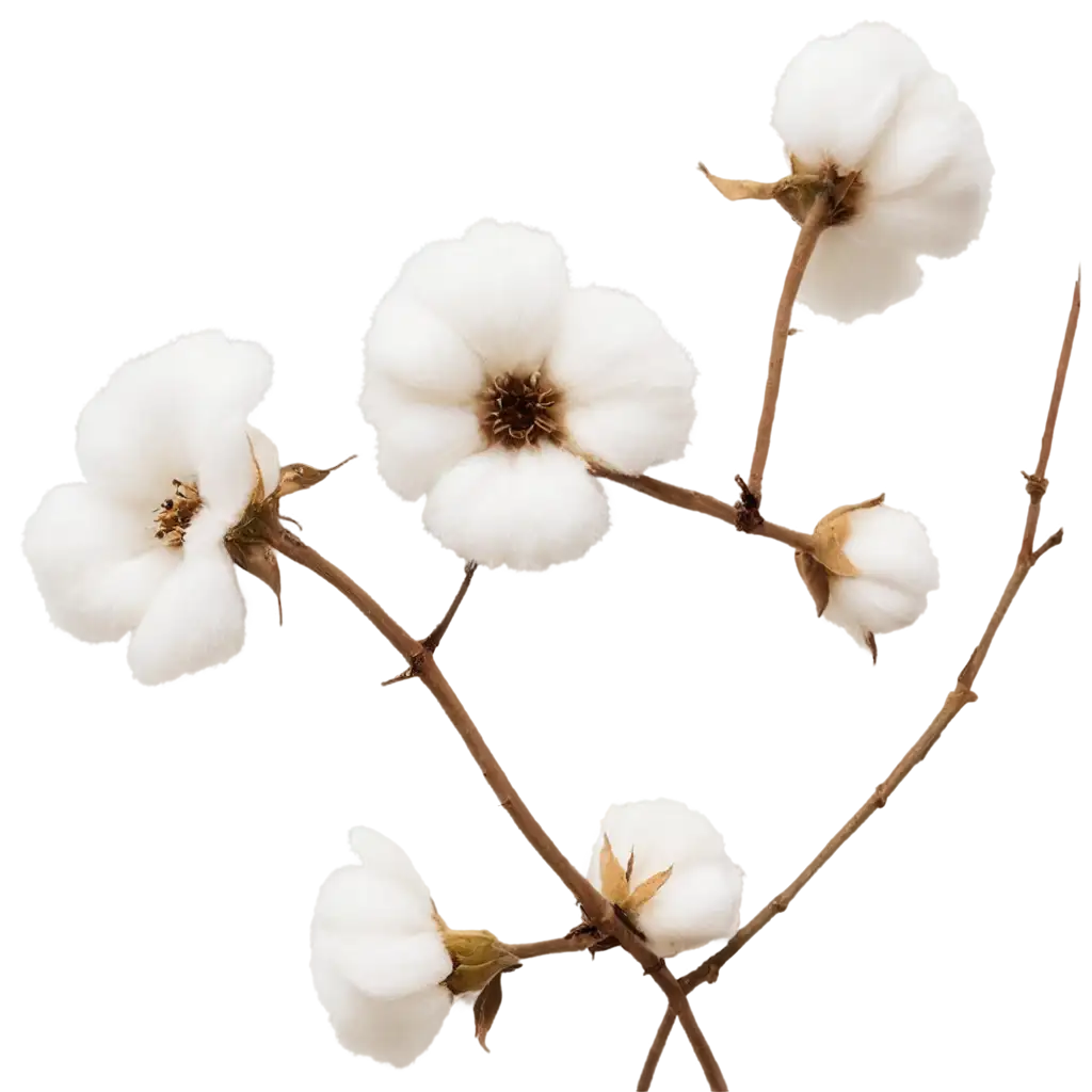 White-Cotton-Flowers-PNG-Image-HighQuality-and-Versatile-for-Various-Creative-Uses