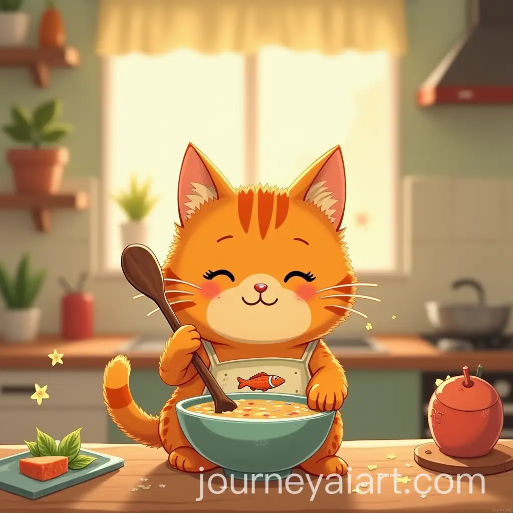 Miko-the-Orange-Cat-Cooking-Creamy-Fish-Soup-in-a-Cozy-Kitchen