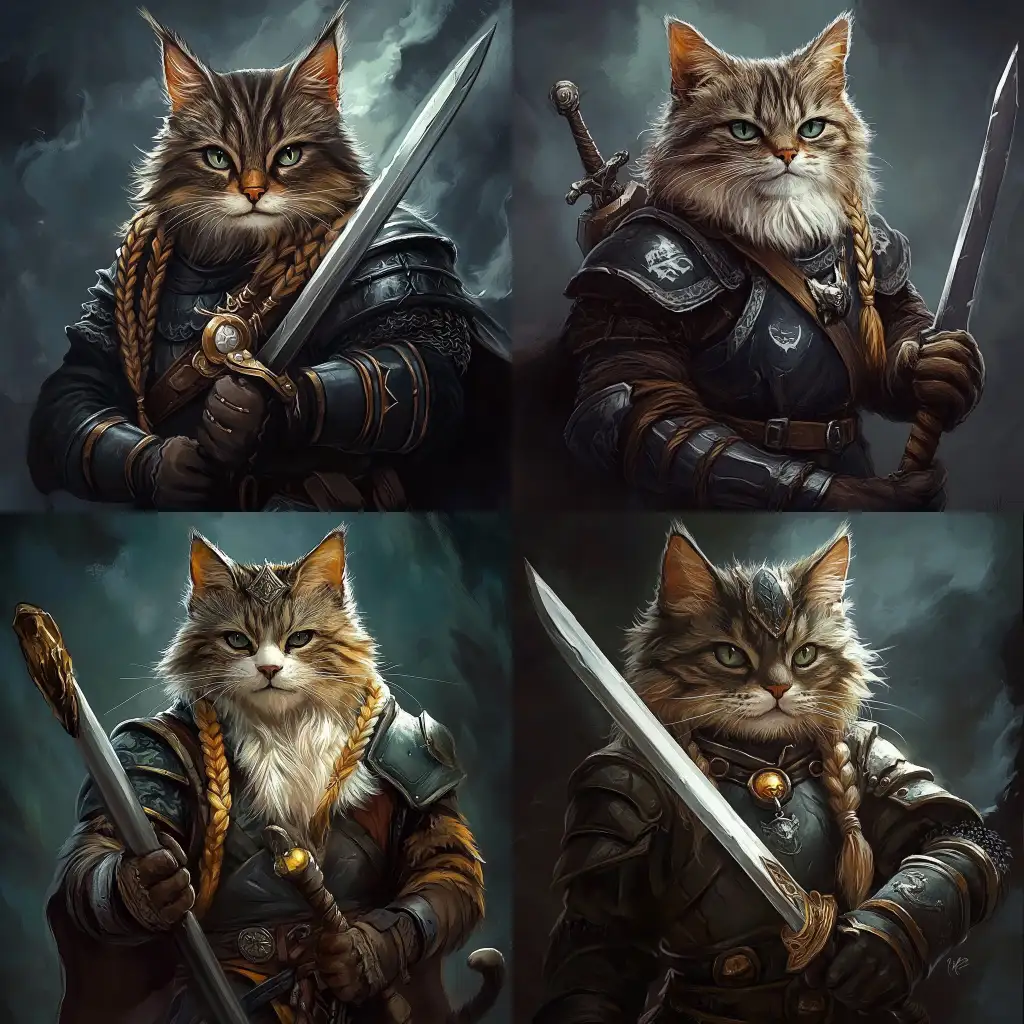 Bearded-Humanoid-Cat-Paladin-with-Longspear-in-Fantasy-Armor