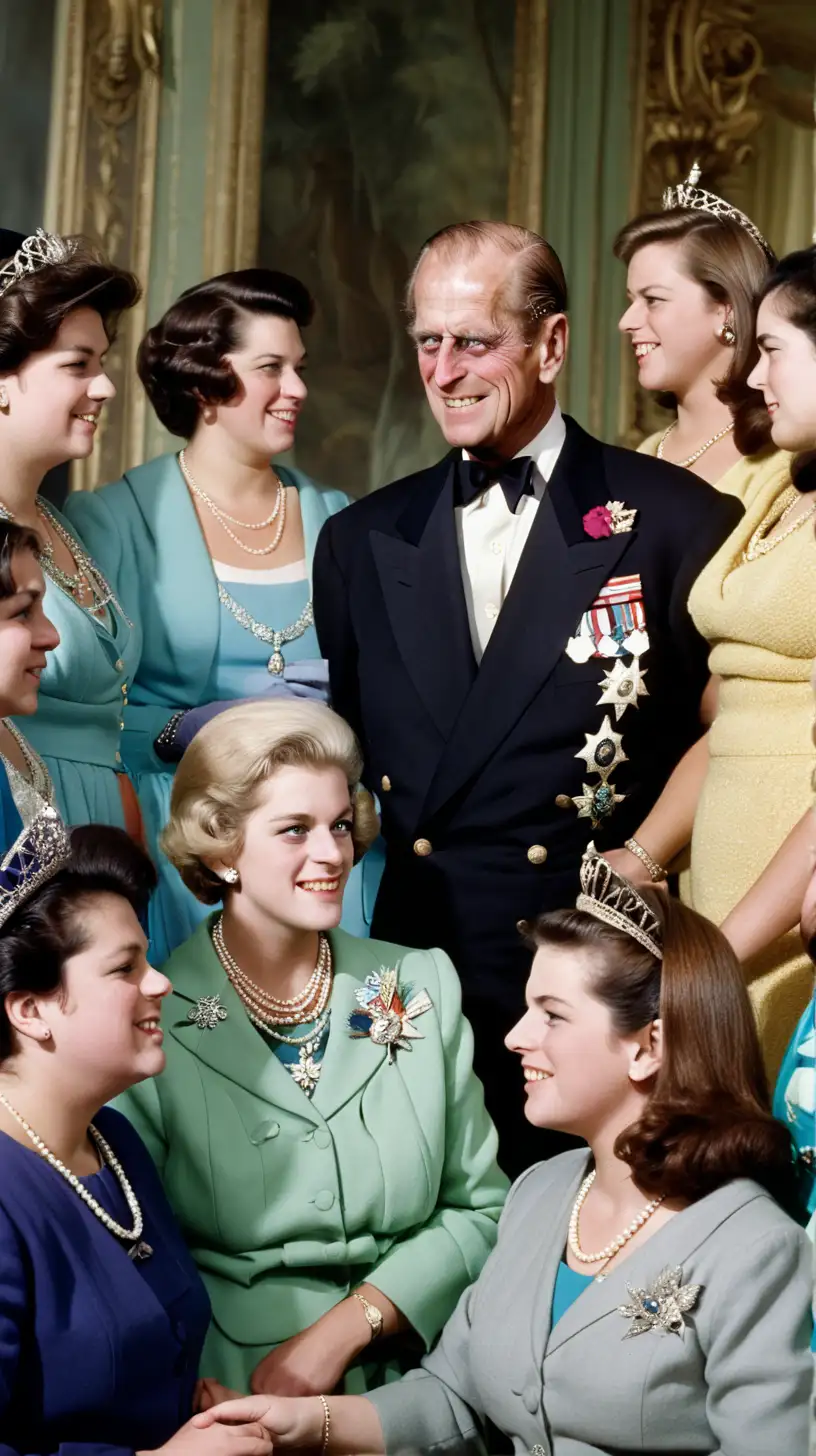 Prince Philip Duke of Edinburgh at a Party with Women