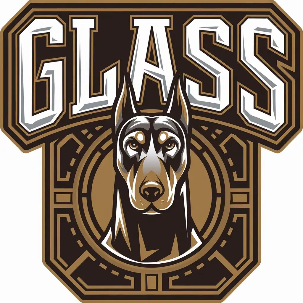 LOGO-Design-for-Glass-Doberman-Mascot-with-a-Touch-of-Modern-Retail-Elegance