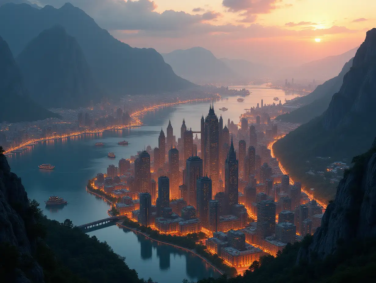 Birds-Eye-View-of-an-Egalitarian-Utopian-City-Nestled-in-the-Mountains