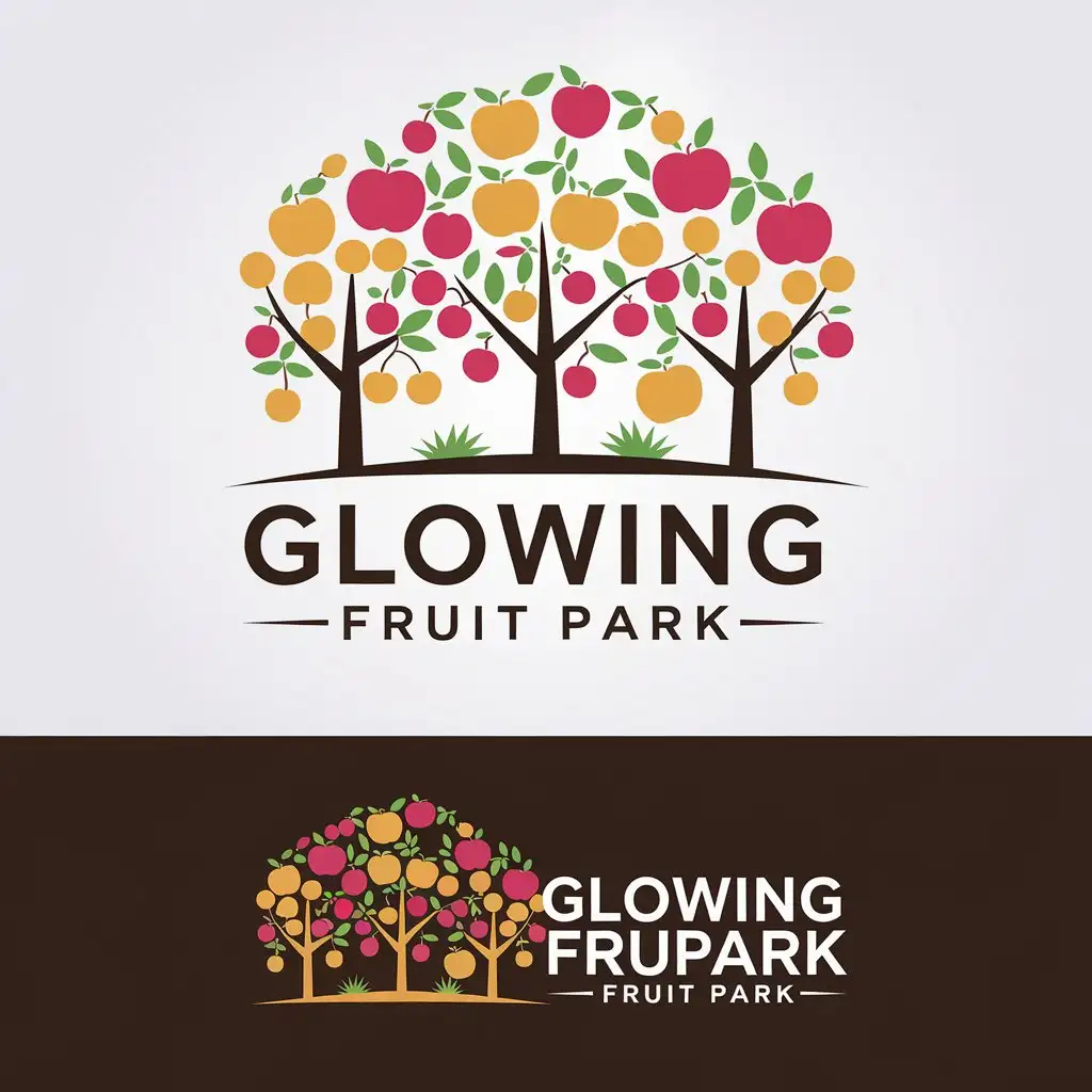 LOGO-Design-for-Glowing-Fruit-Park-Vector-Logo-with-Fruit-Theme-on-Clear-Background