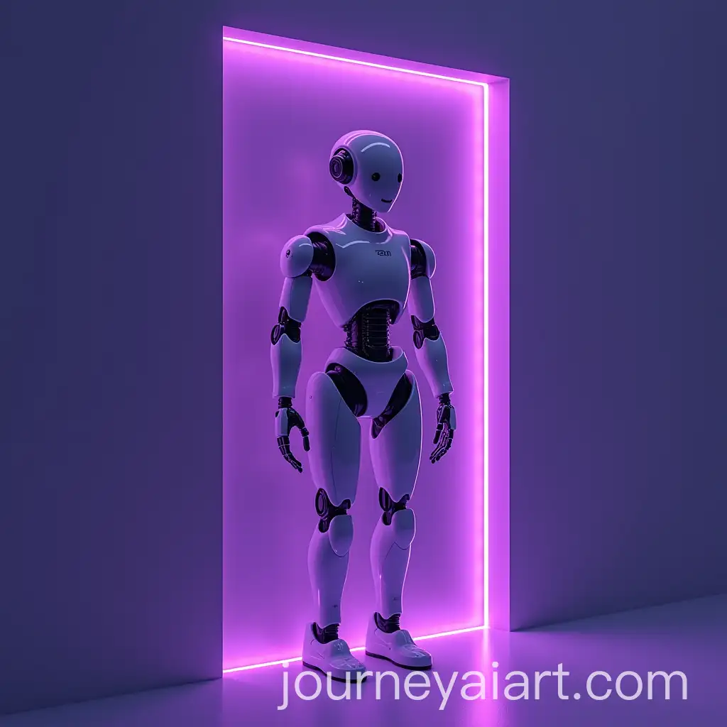 AI-Robot-Opening-Digital-Door-in-Purple-Color