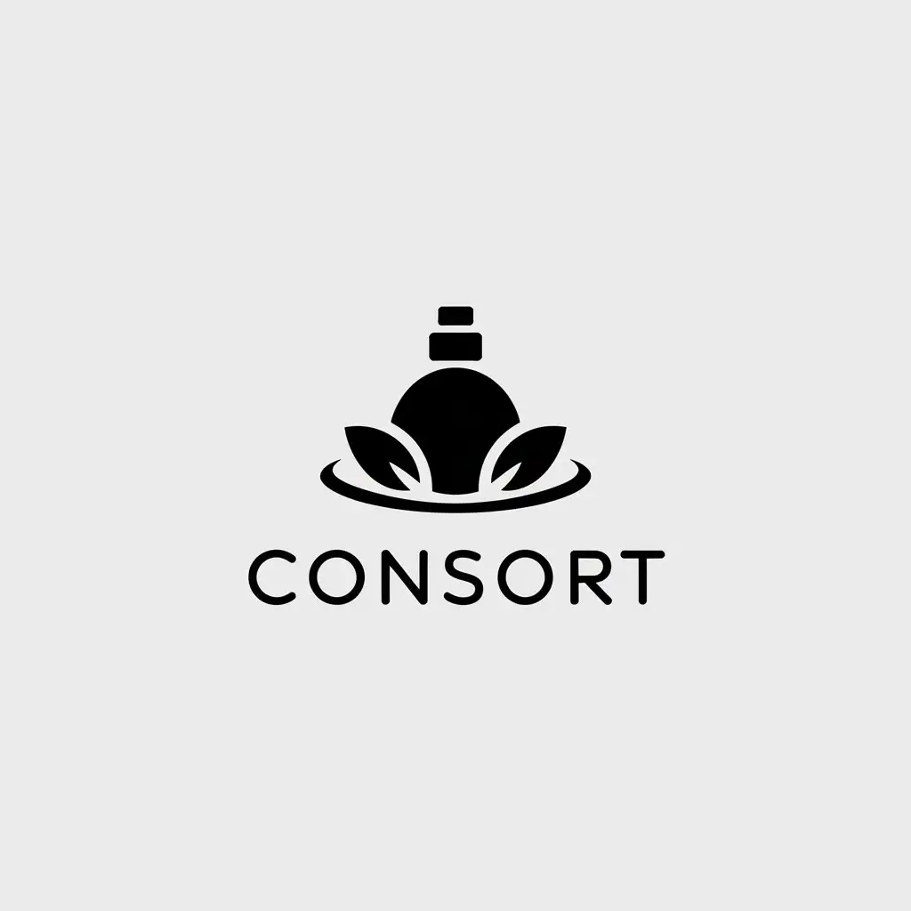 a vector logo design,with the text "consort", main symbol:cosmetics,Minimalistic,be used in Beauty Spa industry,clear background