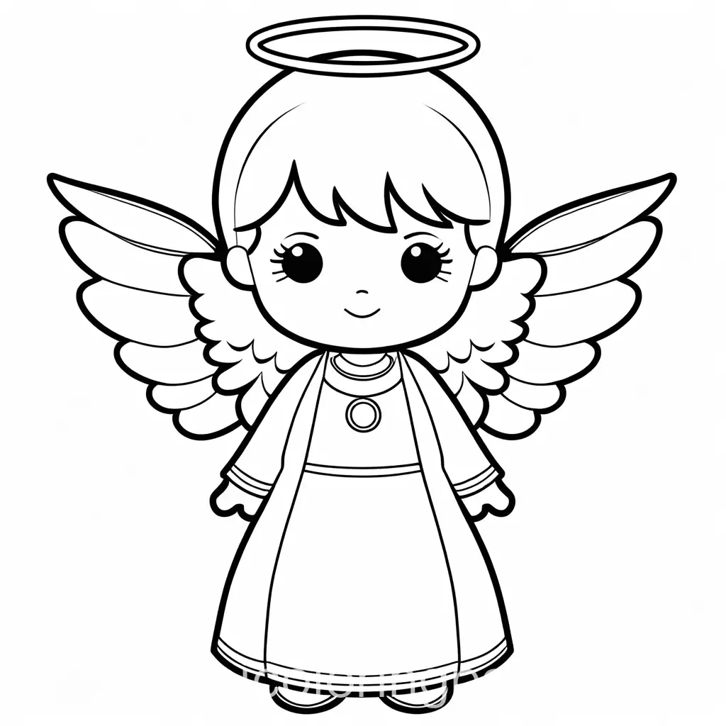 Simple-Angel-Coloring-Page-for-Toddlers-with-Bold-Lines-and-Ample-White-Space