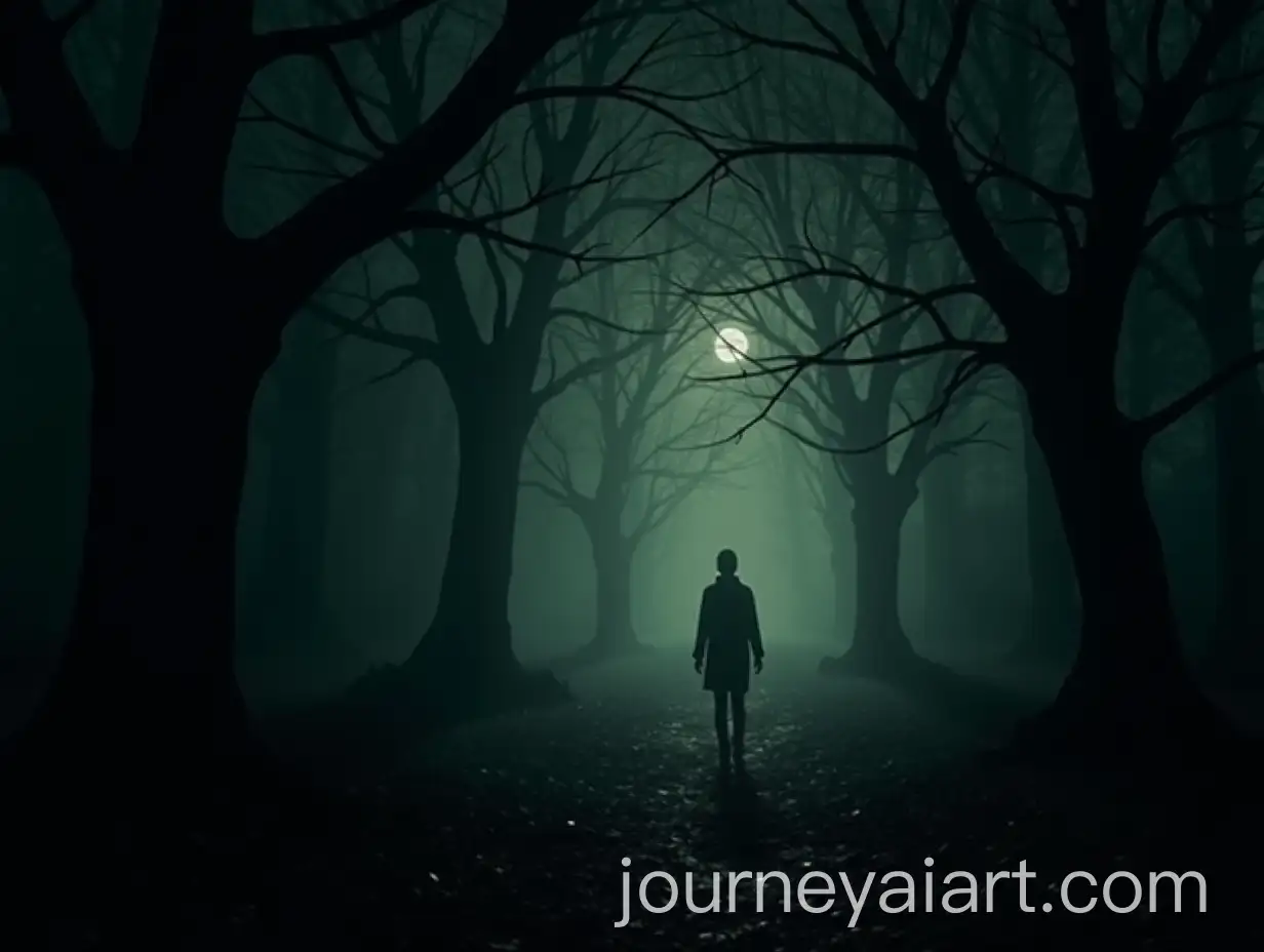 Solitary-Figure-in-an-Eerie-Forest-at-Night